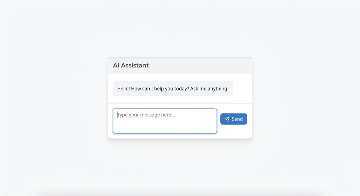 A chat interface for an interactive AI assistant